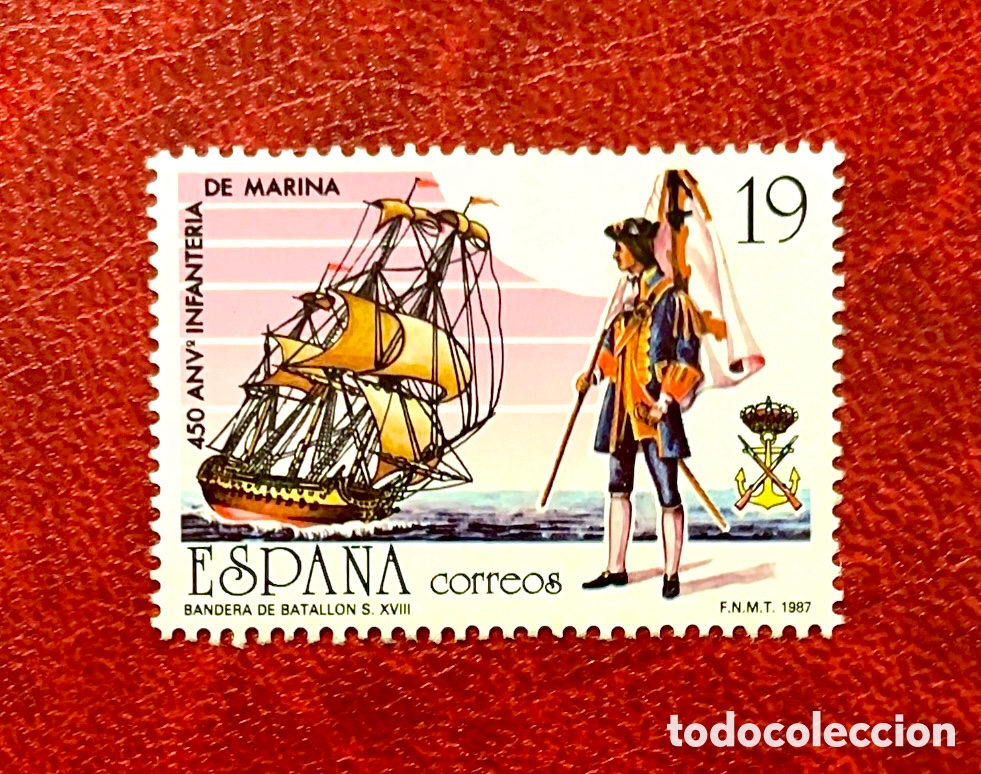 Sellos: Bonito Sello 450 Aniversario Infanter&iacute;a de Marina.