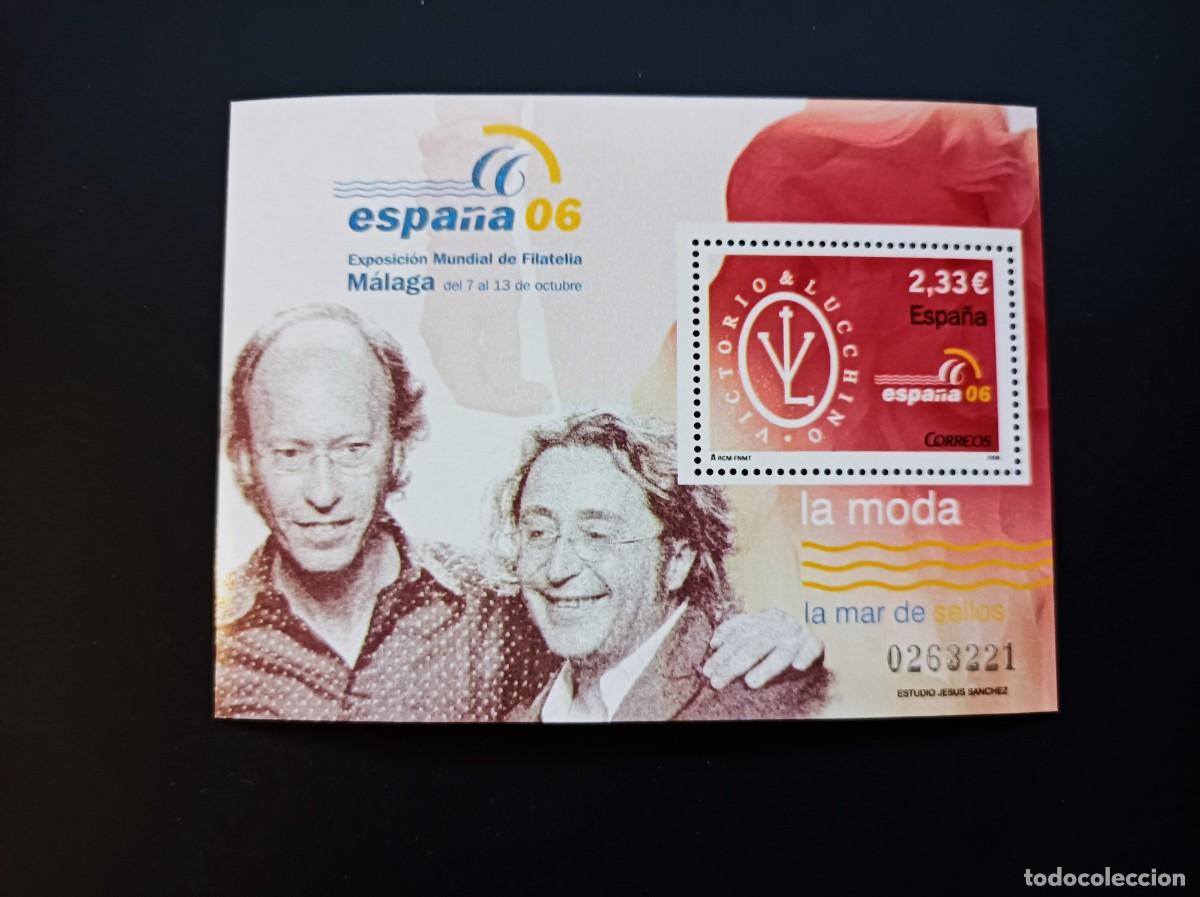 Sellos: Sello Nuevo. Exposici&oacute;n Mundial de Filatelia. Moda. Victorio & Luccino. Edifil hojita 4268.