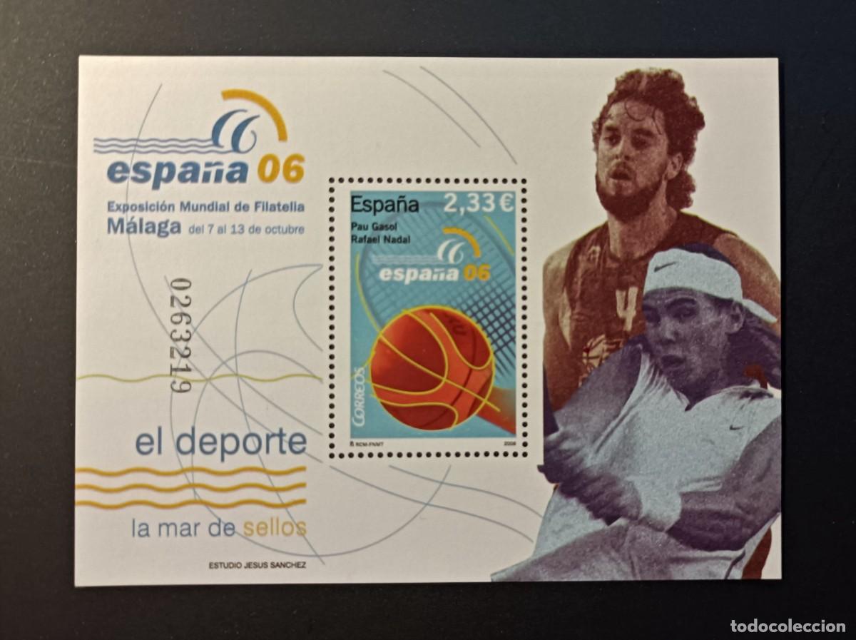 Sellos: Sello nuevo 2006. Exposicion Mundial F. Pau gasol y Rafael Nadal. 15 octubre 2006. Edifil 4273.