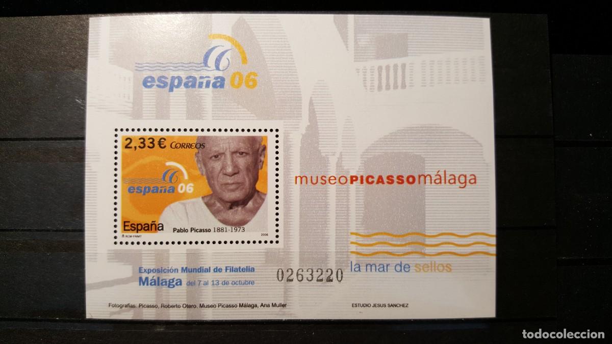 Sellos: Sello nuevo. Exposici&oacute;n Mundial F. Museo Picasso M&aacute;laga. Picasso. 15 Octubre 2006. Edifil 4274.