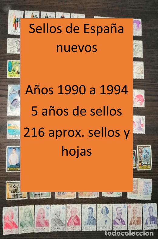 Sellos: Sellos de Espa&ntilde;a nuevos. 1990 a 1994. Magn&iacute;fico lote de 216 sellos nuevos. Ver fotos