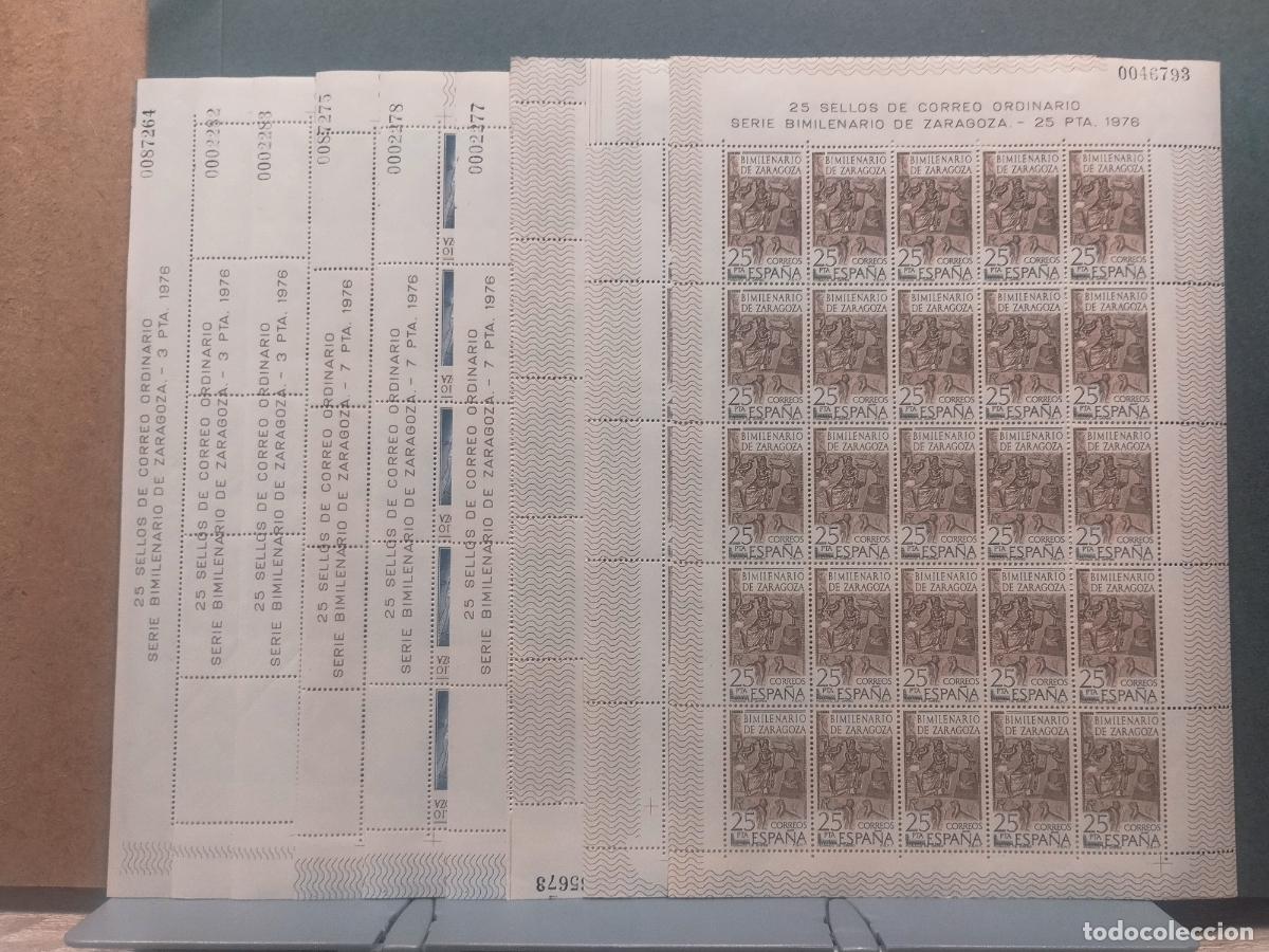 Sellos: ESPA&Ntilde;A. EDIFIL 2319/21. 75 SERIES BIMILENARIO DE ZARAGOZA EN PLIEGOS.