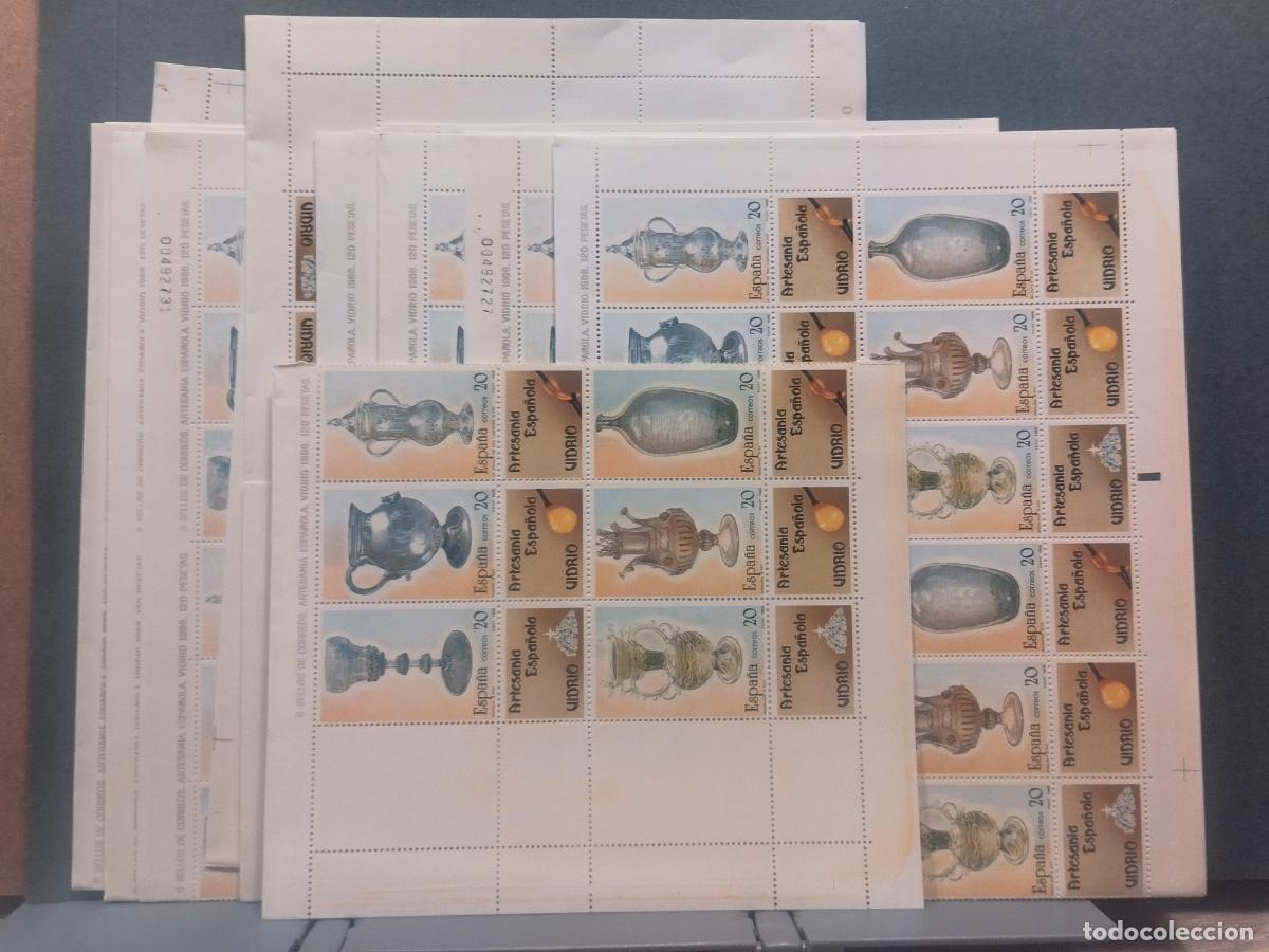 Francobolli: ESPA&Ntilde;A. EDIFIL 2941/46. ARTESANIA ESPA&Ntilde;OLA. VIDRIO. 80 SERIES EN PLIEGOS Y BLOQUES