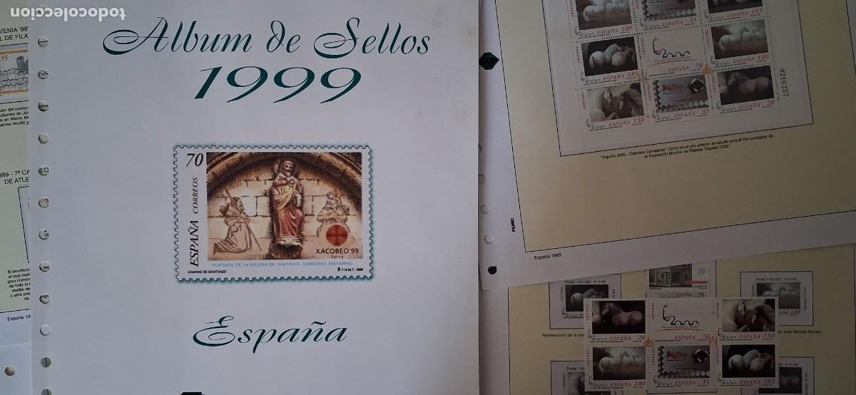 Selos: SELLOS DE ESPA&Ntilde;A- A&Ntilde;O 1999 COMPLETO Y NUEVO- MONTADO EN HOJAS FILABO-.