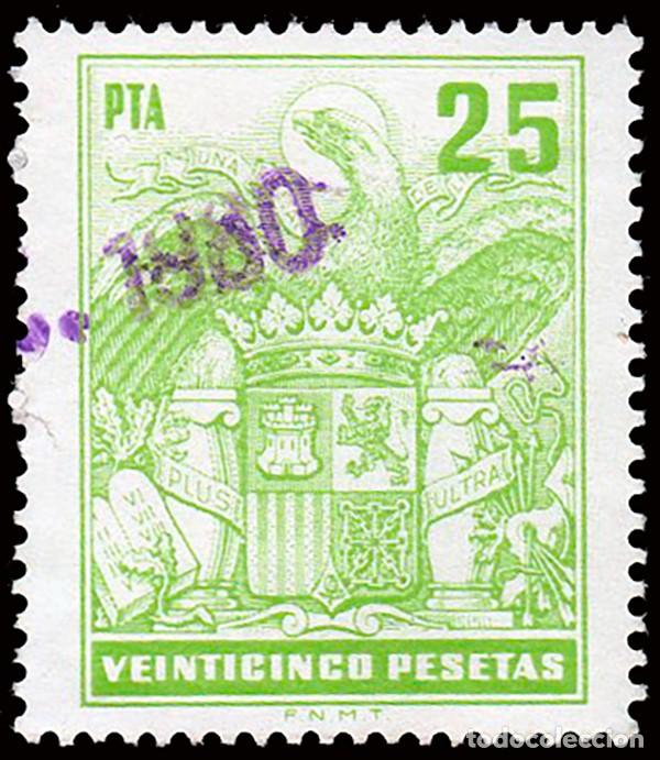 Sellos: Espa&ntilde;a - Fiscales - P&oacute;lizas - Alemany o 744 - 1976/81 - 25 Ptas.