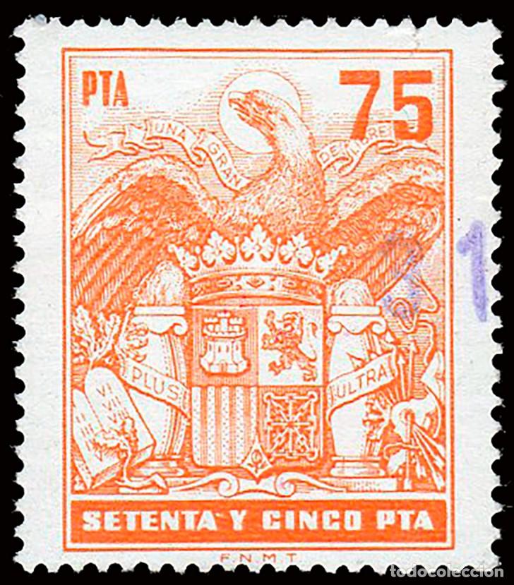 Sellos: Espa&ntilde;a - Fiscales - P&oacute;lizas - Alemany o 747 - 1976/81 - 75 Ptas.