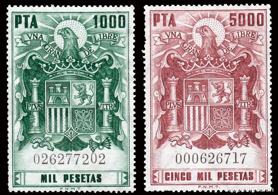 Sellos: Espa&ntilde;a - Fiscales - P&oacute;lizas - Alemany (*) 748/49 - 1976