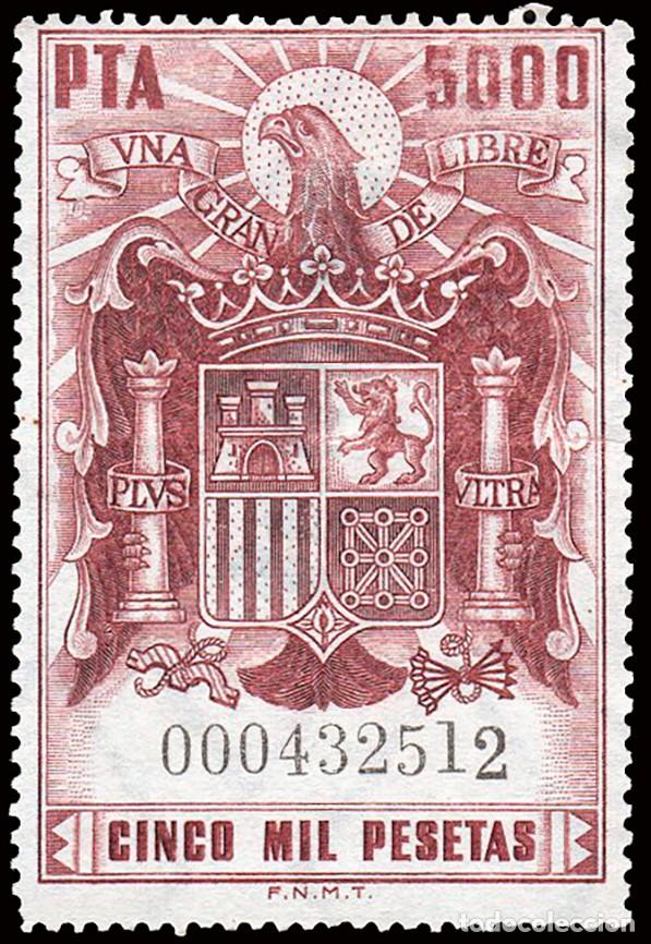 Sellos: Espa&ntilde;a - Fiscales - P&oacute;lizas - Alemany (*) 749 - 1976 - 5000 Ptas.