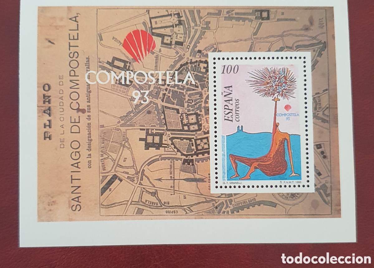 Sellos: Compostela 1993. Hojita bloque