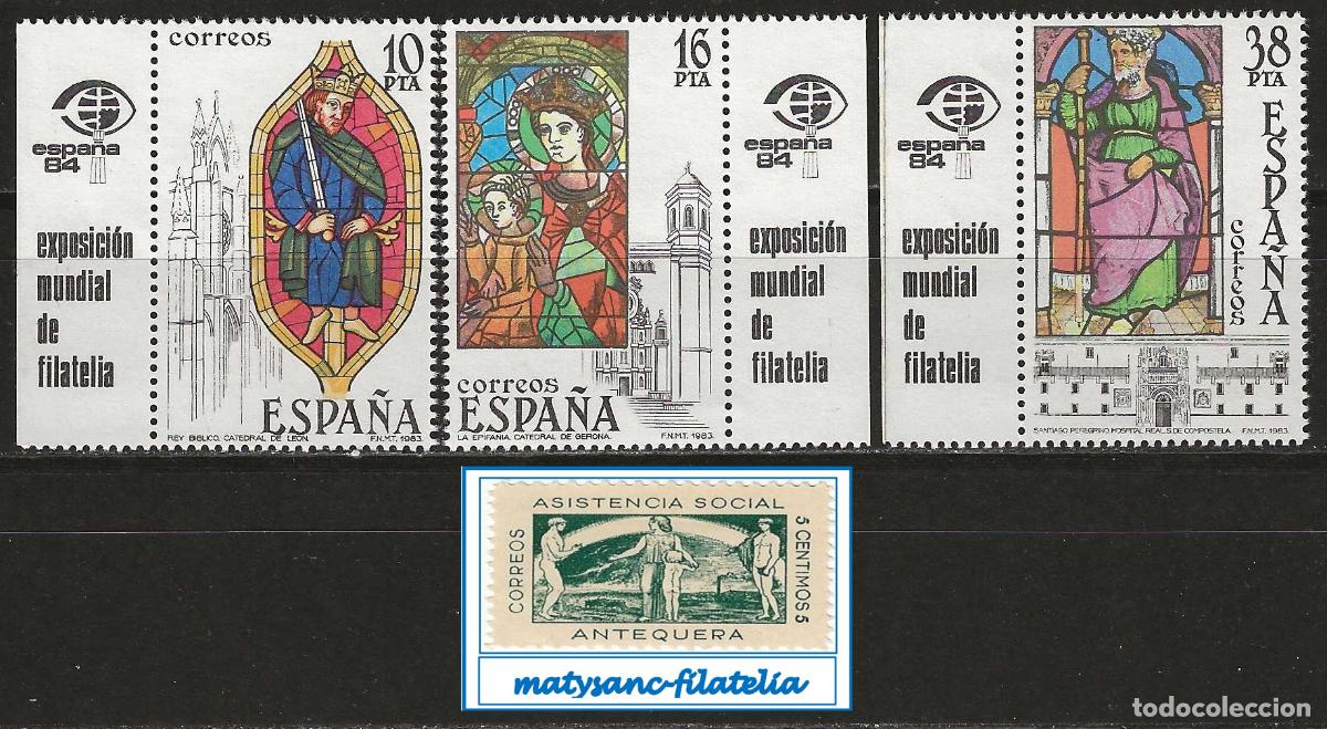 Selos: ESPA&Ntilde;A 1983. EDIFIL 2721/2723. SERIE COMPLETA CON BANDALETA &rdquo;VIDRIERAS ART&Iacute;STICAS&rdquo;. MNH