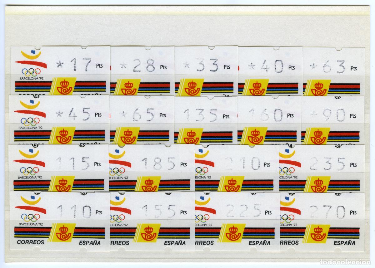 Sellos: ESPA&Ntilde;A 1992-93 &middot; ATM KL&Uuml;SSENDORF &middot; JJ.OO. BARCELONA'92 serie 19 valores 3 D&Iacute;GITOS, sin n&uacute;mero #H1052