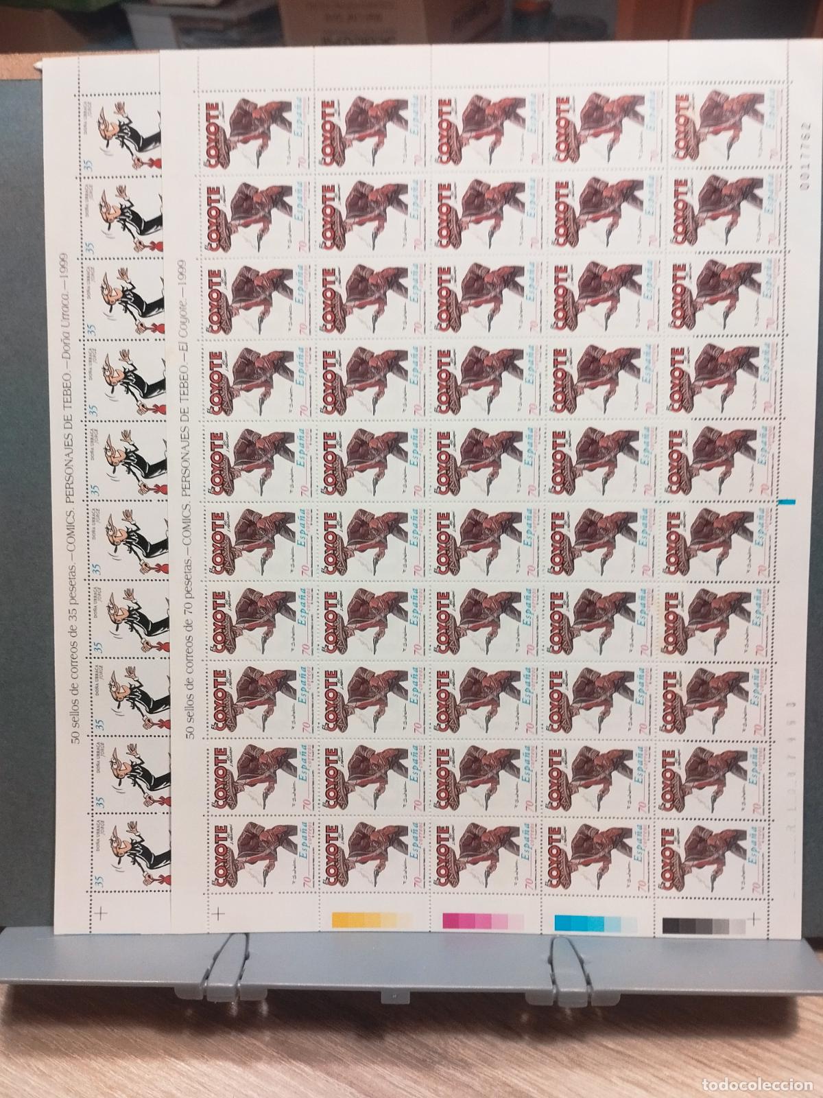 Sellos: ESPA&Ntilde;A. EDIFIL 3645/46. COMICS ESPA&Ntilde;OLES. DO&Ntilde;A URRACA Y EL COYOTE. 50 SERIES NUEVAS EN PLIEGO