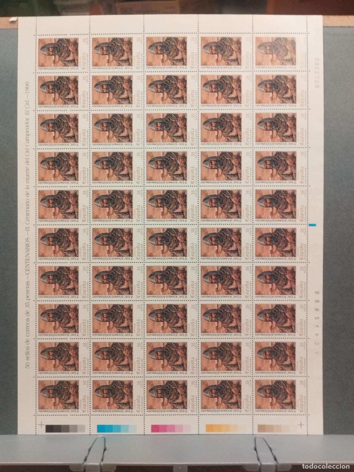 Sellos: ESPA&Ntilde;A. EDIFIL 3655. IX CENT. DEL CID CAMPEADOR. 50 SERIES NUEVAS EN PLIEGO
