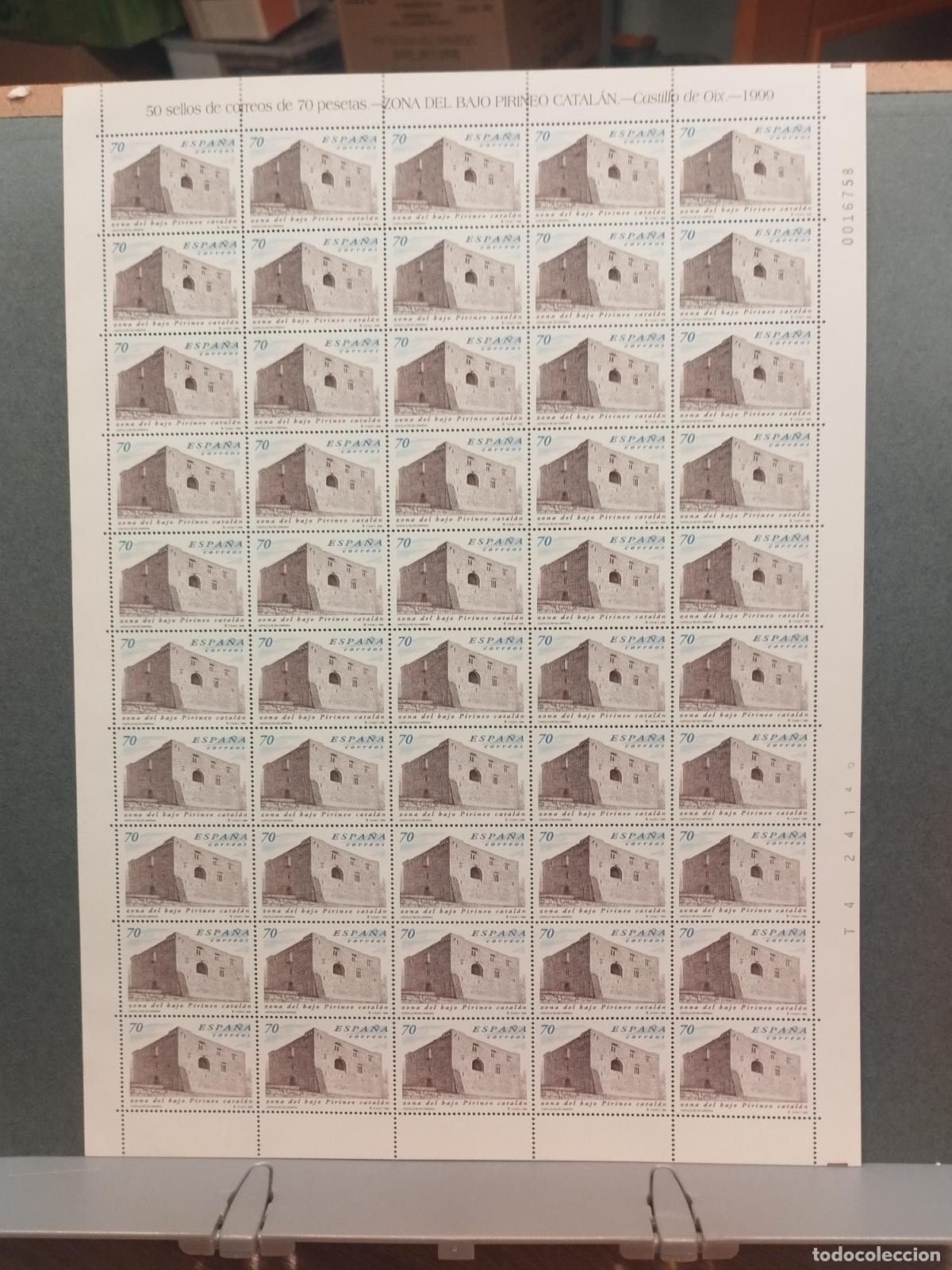 Sellos: ESPA&Ntilde;A. EDIFIL 3661. CASTILLO DE OIX. 50 SERIES NUEVAS EN PLIEGO