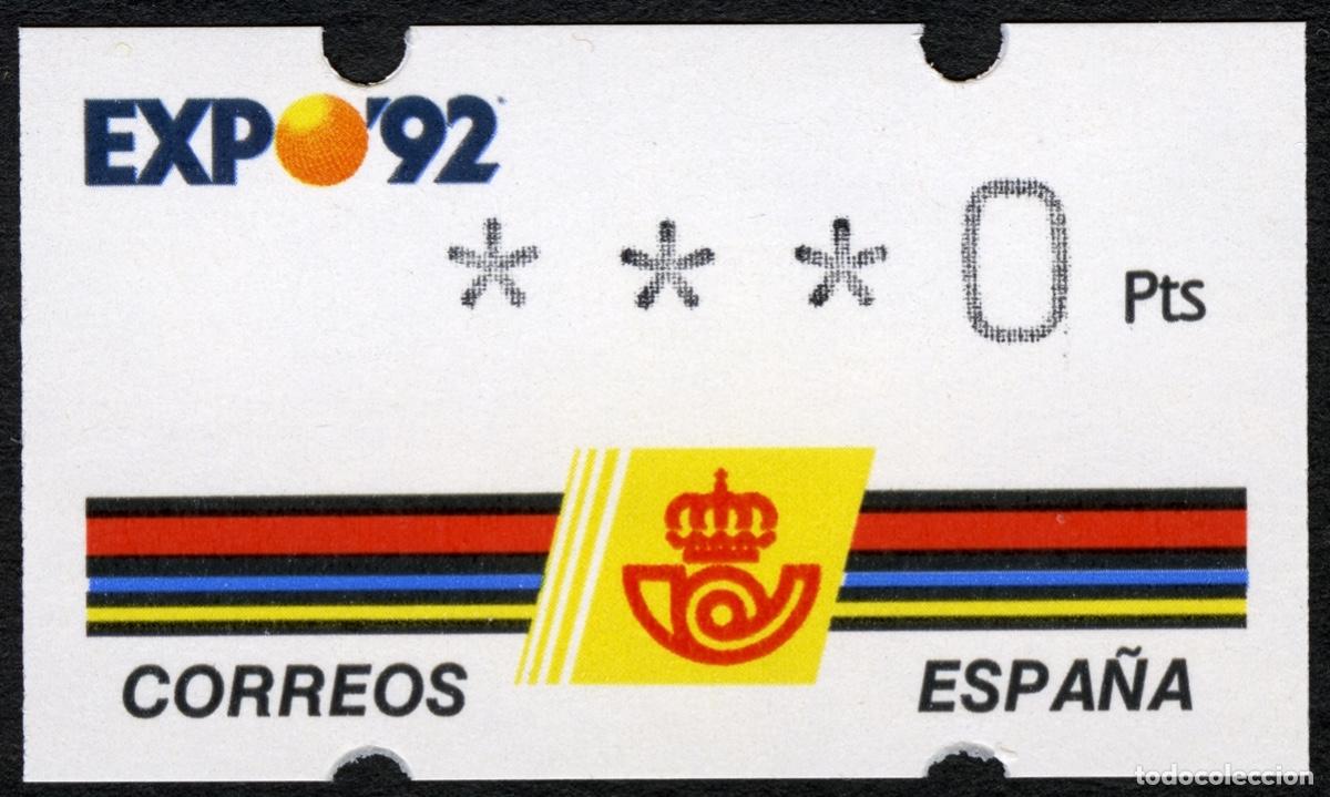 Sellos: MUY RARO TESTDRUCK ***0 (1996) EXPO'92 &middot; ATM KL&Uuml;SSENDORF AUTOSERVICIO IBM &middot; EXP.UNIV. SEVILLA #A0034