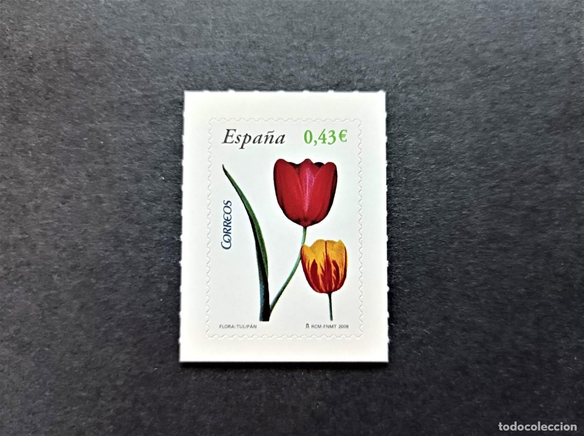 Sellos: Sello nuevo. Sello Autoadhesivo. Flora y Fauna. Tulipan. 2 Abril de 2008. Edifil 4381.