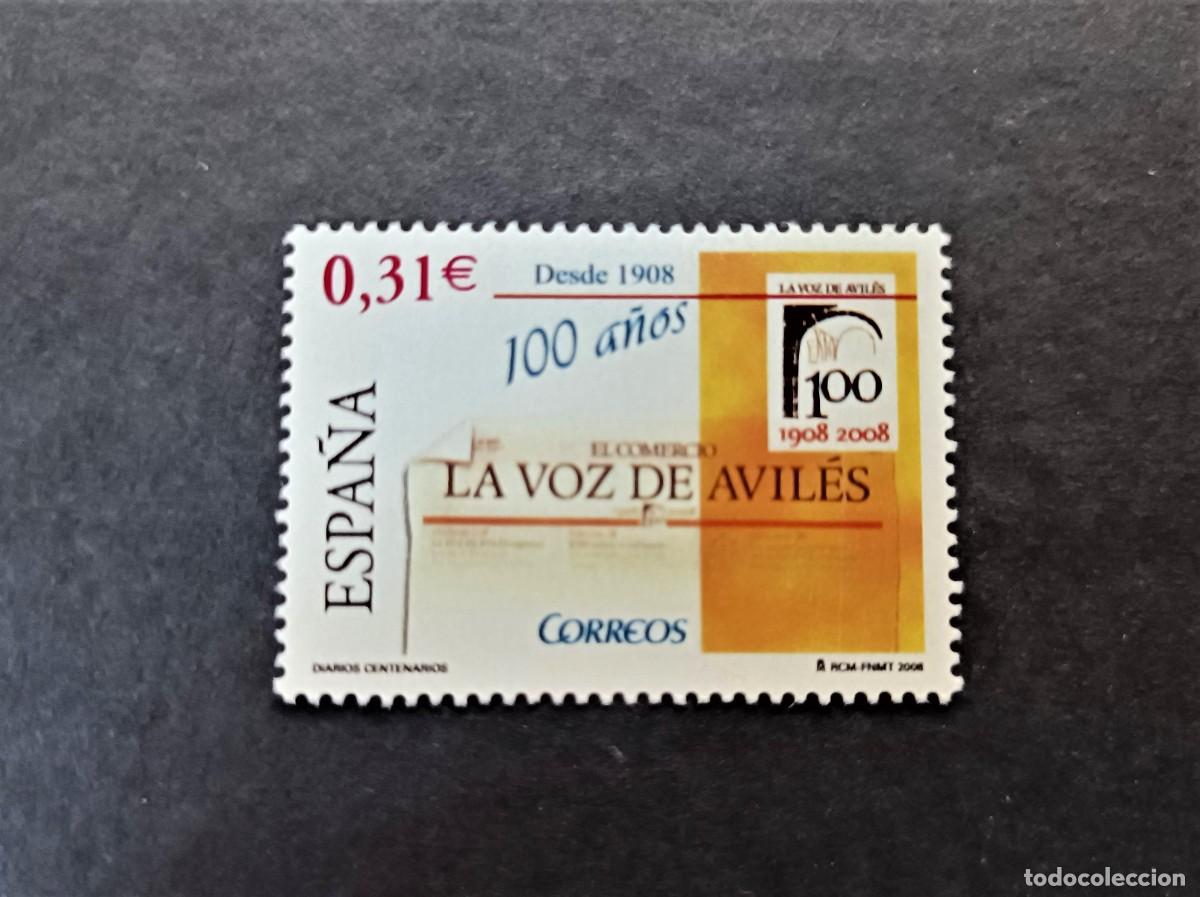 Sellos: Sello nuevo. Diarios Centenarios. La Voz de Avil&eacute;s. 30 de Enero de 2008. Edifil 4386.