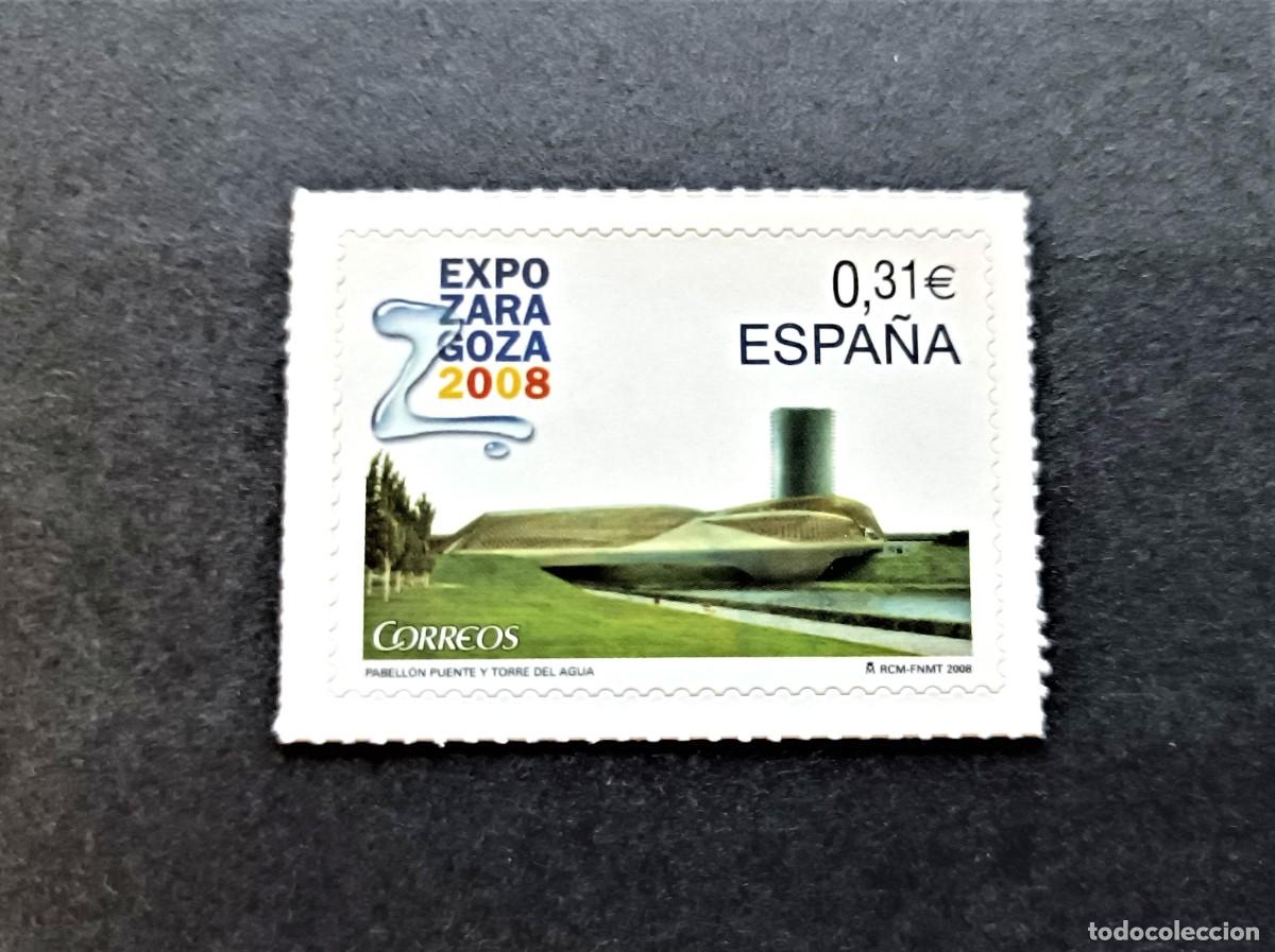 Sellos: Sello nuevo. Expo Zaragoza 5008. Pabell&oacute;n y Torre del Agua. 22 de Febrero de 2008. Edifil 4391.