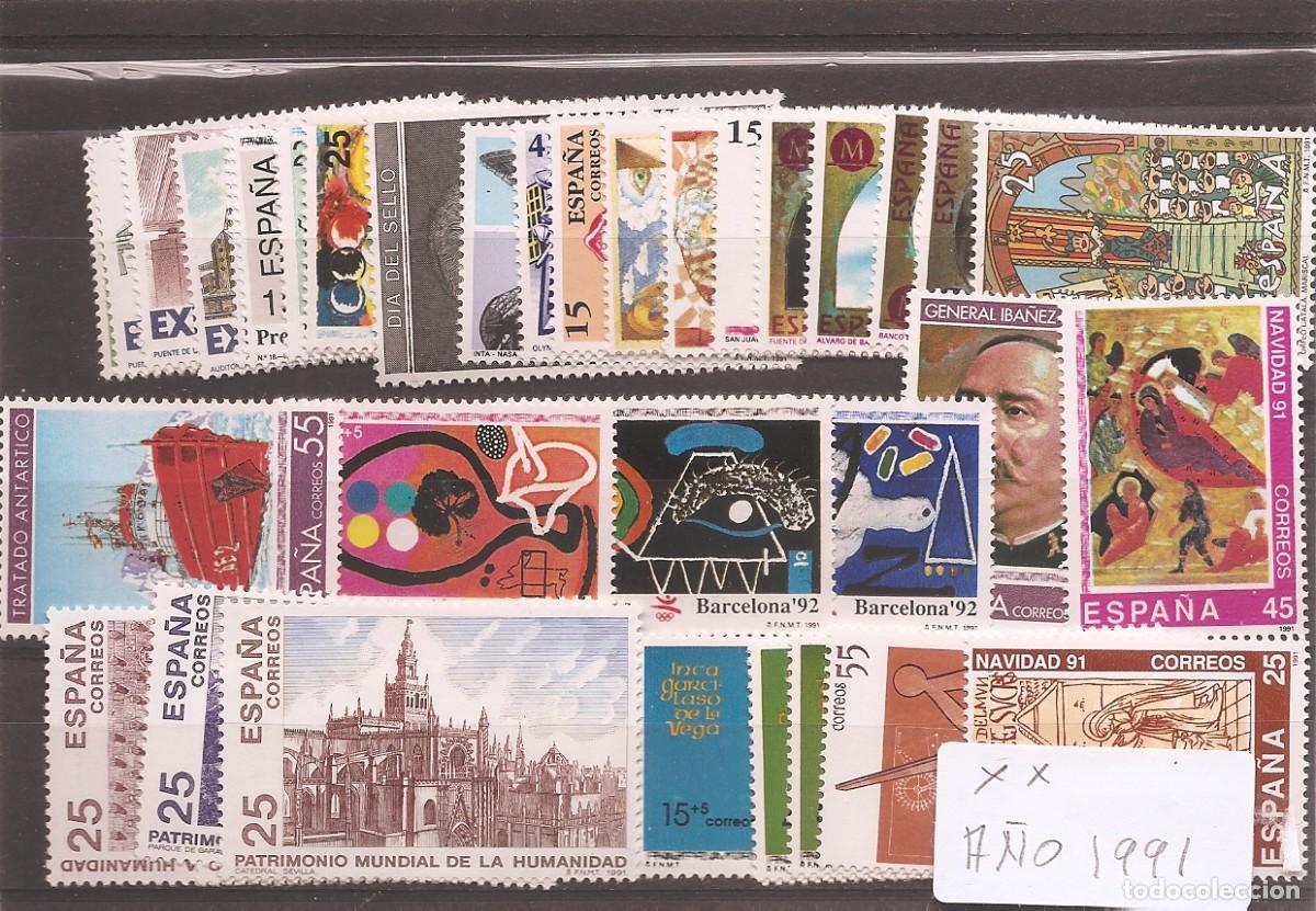 Sellos: Sellos de Espa&ntilde;a A&ntilde;o 1991 A&ntilde;o completo Sellos nuevos** , Incluye juegos HB , carnet y mini pliego