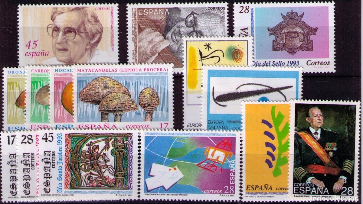 Sellos: Sellos de Espa&ntilde;a A&ntilde;o 1993 A&ntilde;o completo sellos y hojitas nuevos**