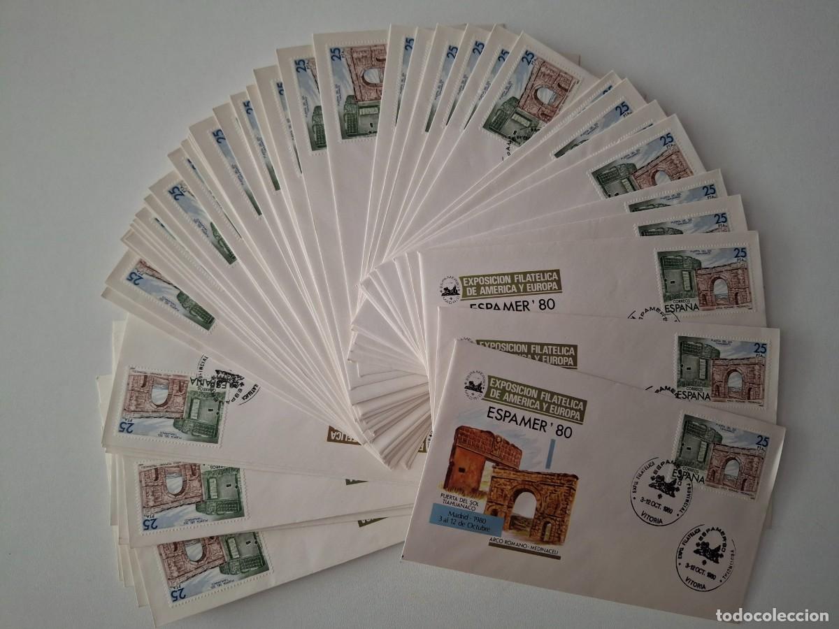 Sellos: Sellos Espa&ntilde;a 52 SPD Exposicion Filatelica ESPAMER 80 con matasellos de provincias