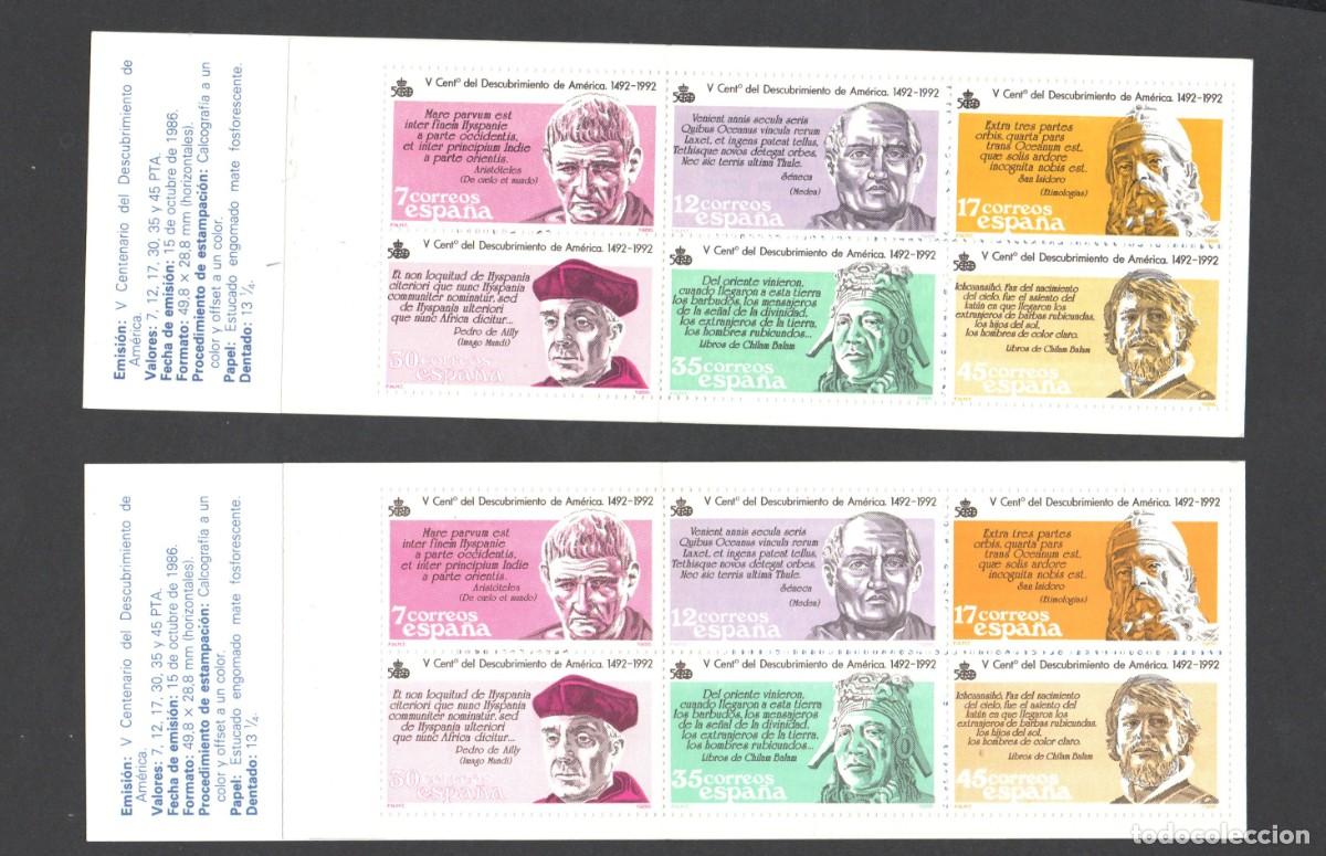 Sellos: EDIFIL 2860** CARNET DESCUBRIMIENTO,. VARIEDAD COLORES MAS CLAROS