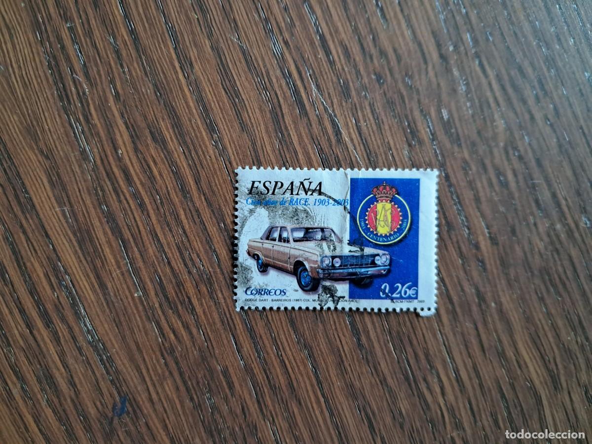 Sellos: ESPA&Ntilde;A EDIFIL SH 3996 A SELLO USADO 2003 DODGE, COCHES, 100&deg; DEL RACE.