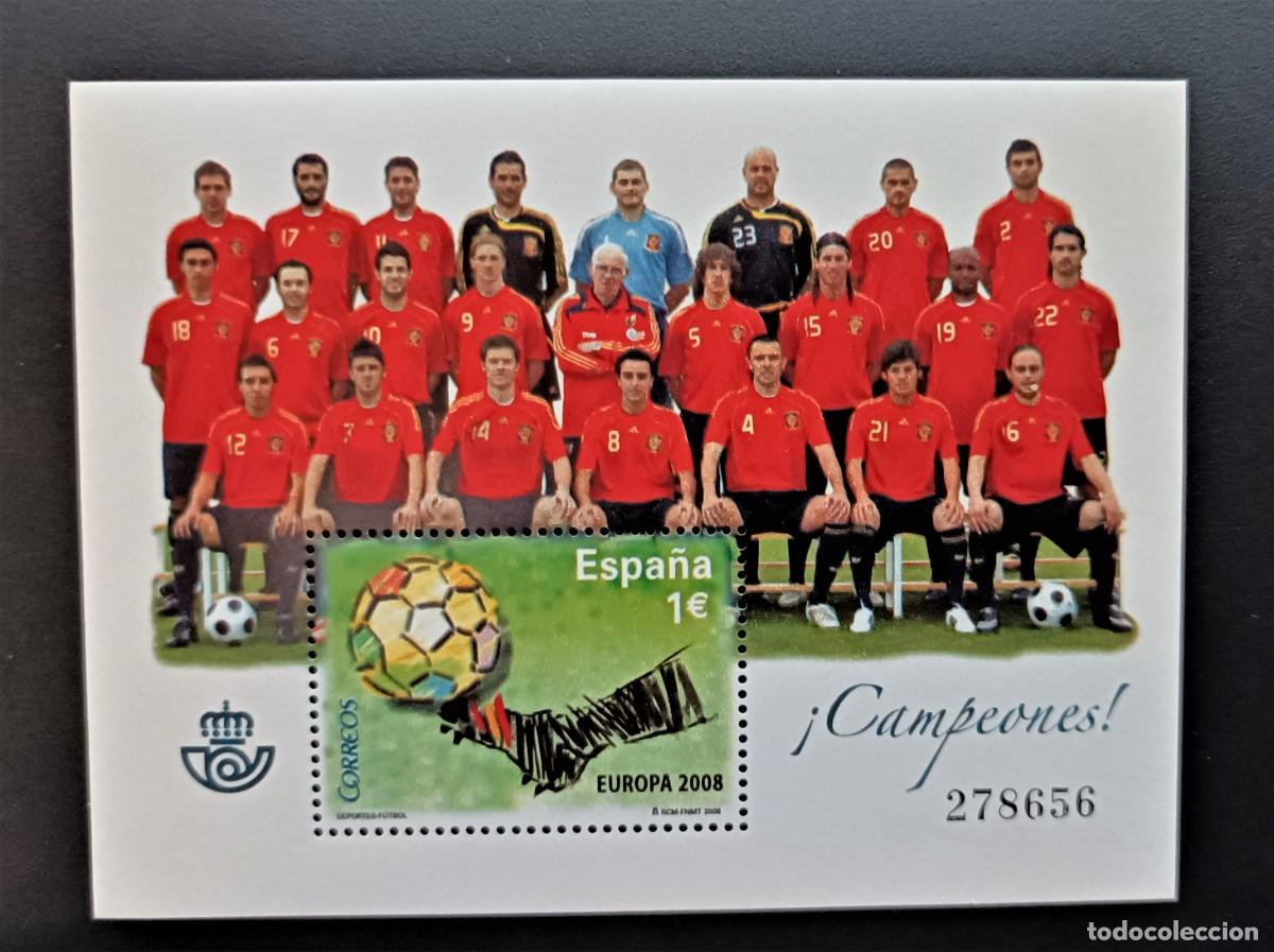 Sellos: Sello nuevo. Espa&ntilde;a Campeona Futbol Europa 2008. 29 Julio 2008. Edifil SH 4429.
