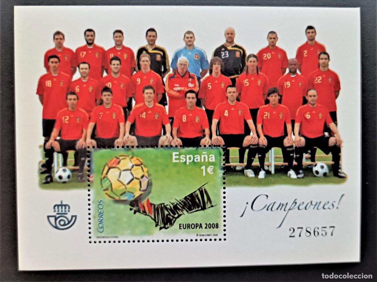 Sellos: Sello nuevo. Espa&ntilde;a Campeona Futbol Europa 2008. 29 Julio 2008. Edifil SH 4429.