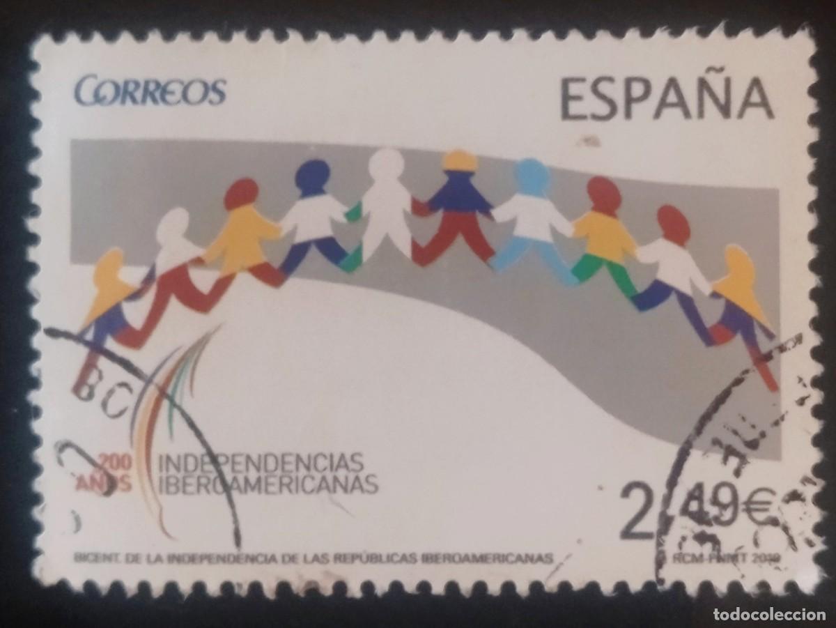 Sellos: ESPA&Ntilde;A 2010 Bicentenario de la Independencia de las Rep&uacute;blicas Latinoamericanas. EDIFIL 4555. USADO.