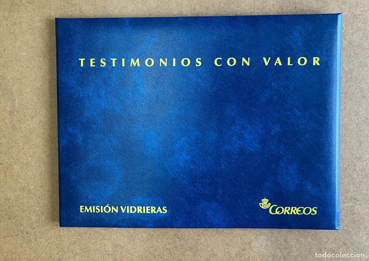 Sellos: TESTIMONIOS CON VALOR-EMISI&Oacute;N VIDRIERAS. SELLOS 10 EUROS DE FACIAL. LUJO.
