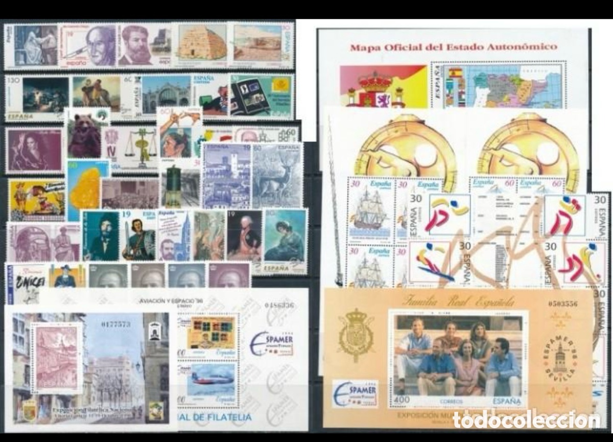 Sellos: Sellos Espa&ntilde;a A&ntilde;o 1996 completo nuevo 50% descuento facial