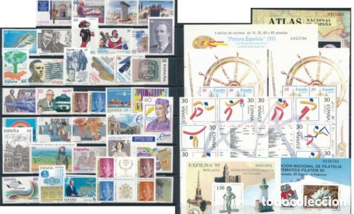 Sellos: Sellos Espa&ntilde;a A&ntilde;o 1995 completo nuevo 50% descuento facial