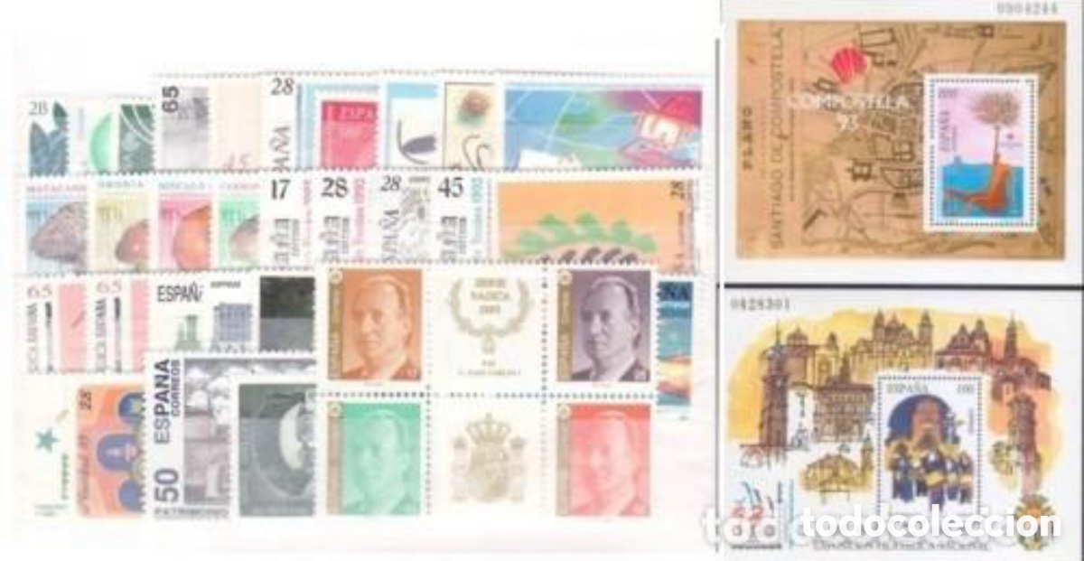 Sellos: Sellos Espa&ntilde;a A&ntilde;o 1993 completo 50% descuento facial