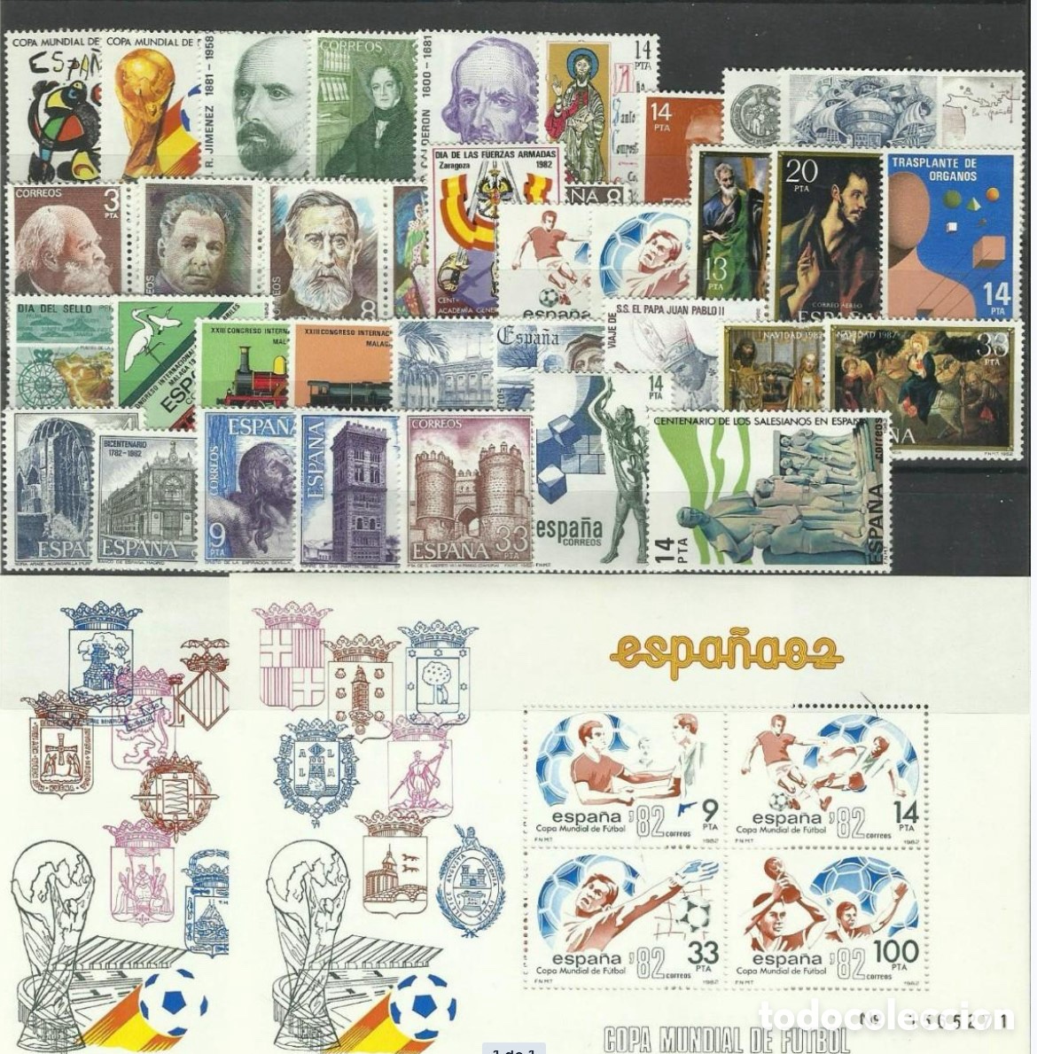 Stamps: Sellos Espa&ntilde;a A&ntilde;o 1982 completo 50% descuento facial