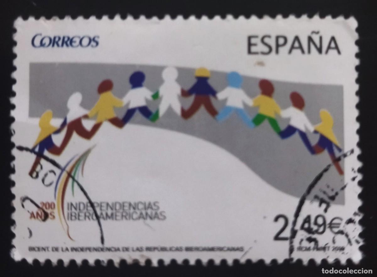 Sellos: ESPA&Ntilde;A 2010 Bicentenario de la Independencia de las Rep&uacute;blicas Latinoamericanas. EDIFIL 4555. USADO.