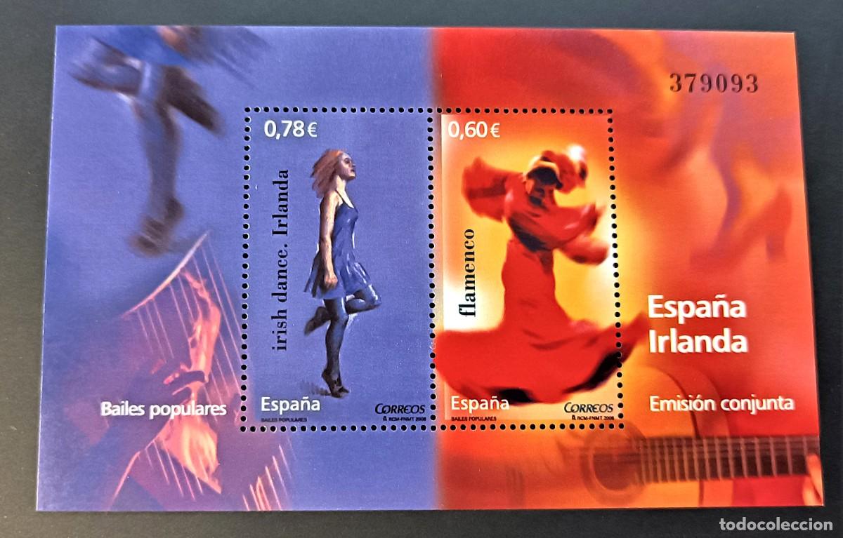 Sellos: Sello nuevo. Bailes Populares. Irlanda y Espa&ntilde;a. 7 de Noviembre de 2008. Edifil SH 4444.