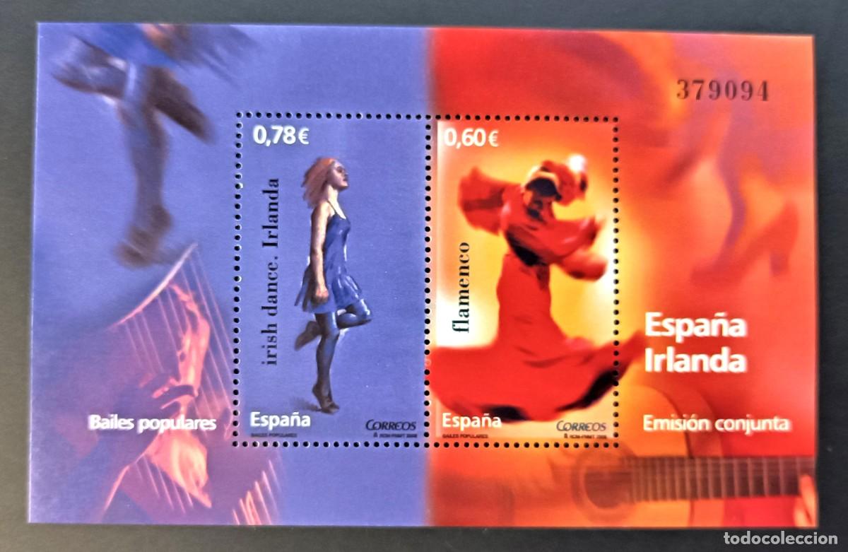 Sellos: Sello nuevo. Bailes Populares. Irlanda y Espa&ntilde;a. 7 de Noviembre de 2008. Edifil SH 4444.
