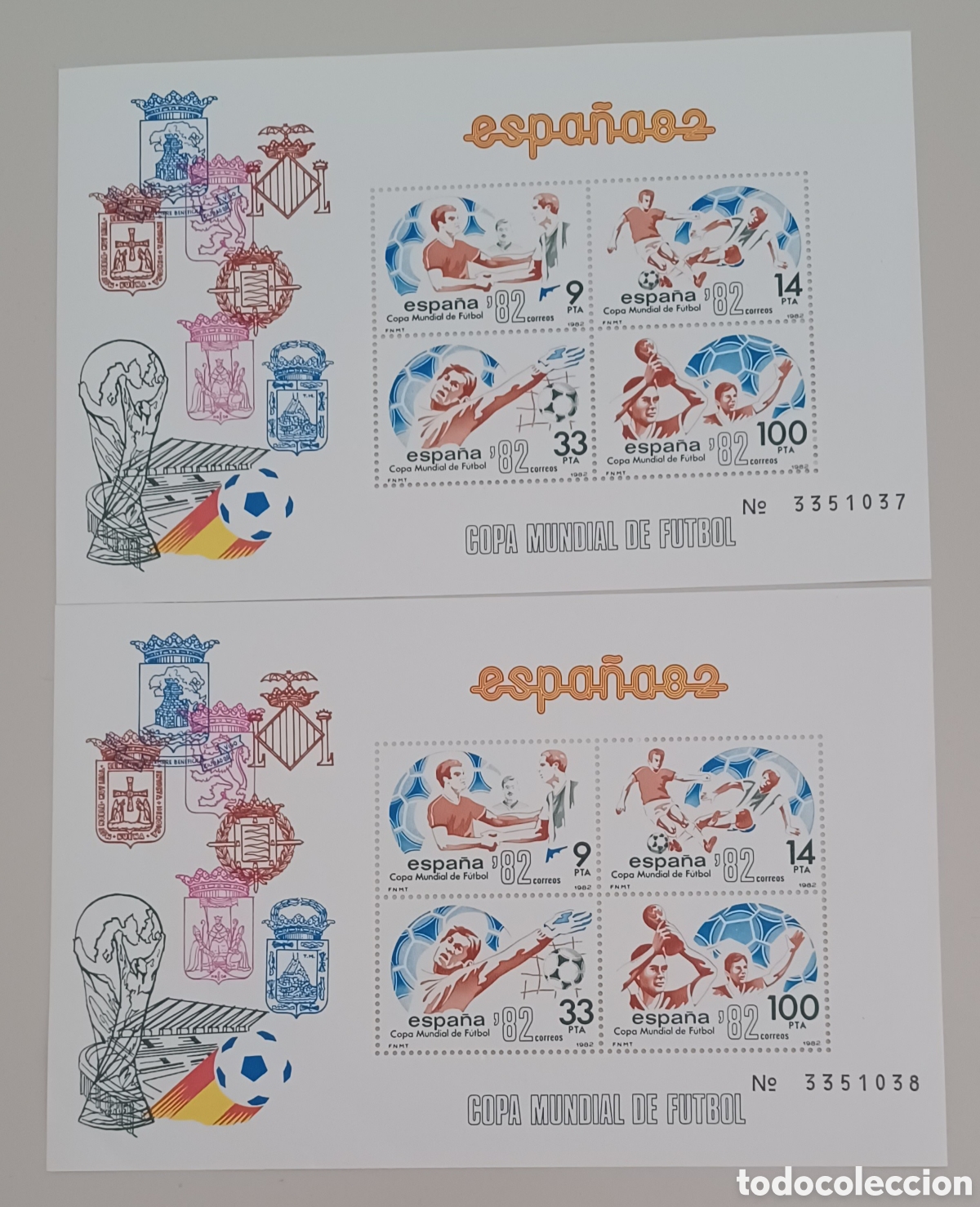 Stamps: 2 hojitas Mundial 82
