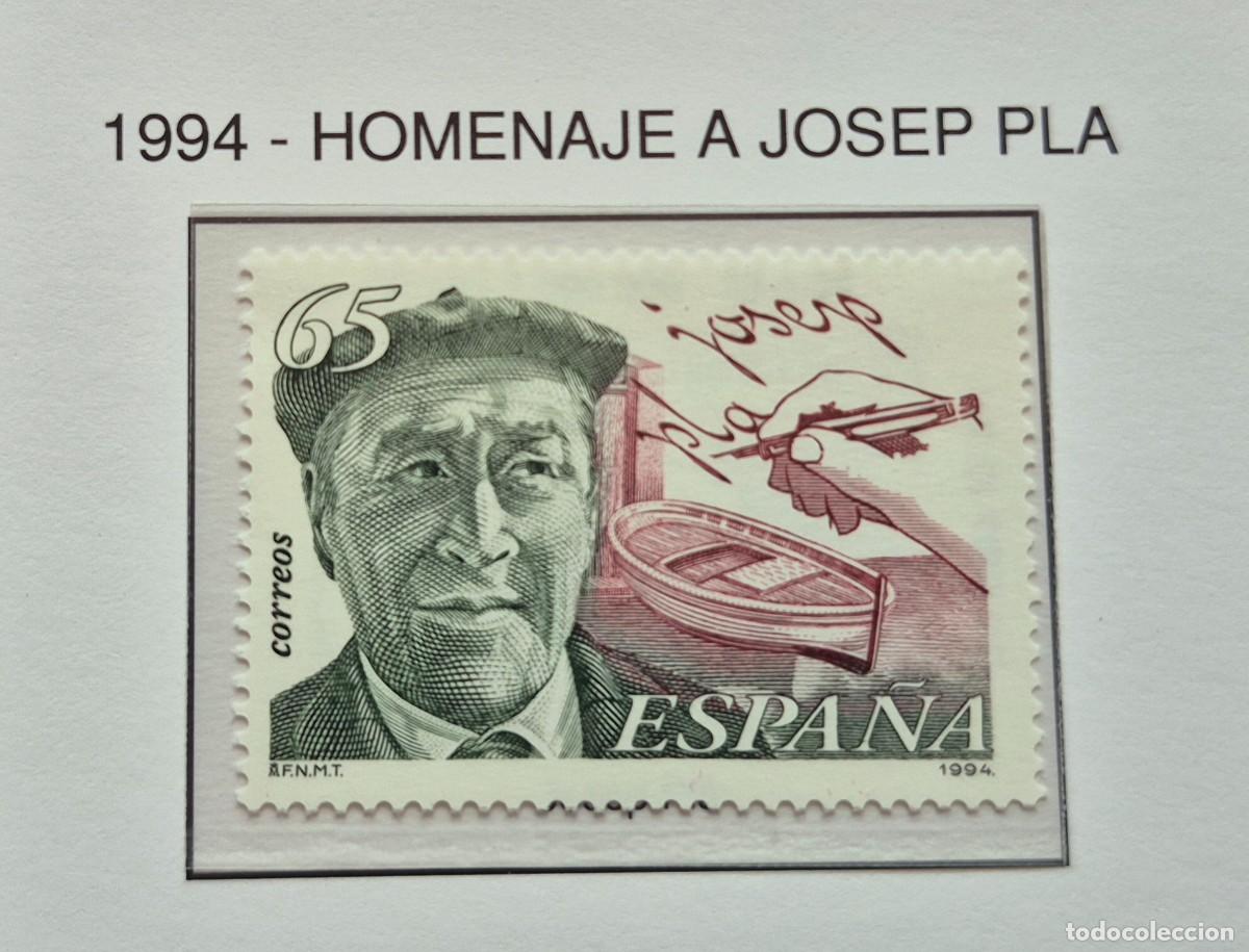 Sellos: A&ntilde;o 1994 - Edifil N 3297** - Homenaje a Josep Pla - Nuevo sin fijasello - Se env&iacute;an los de la imagen