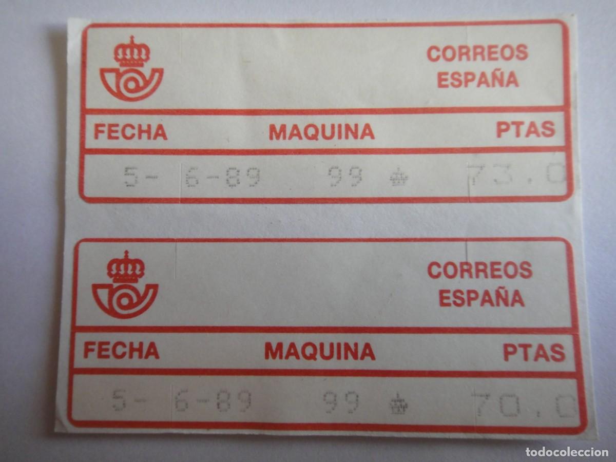 Sellos: Espa&ntilde;a- 2 Etiqueta postal, papel tipo O-II- nuevas, a&ntilde;o 1989, . Rf 102/1510