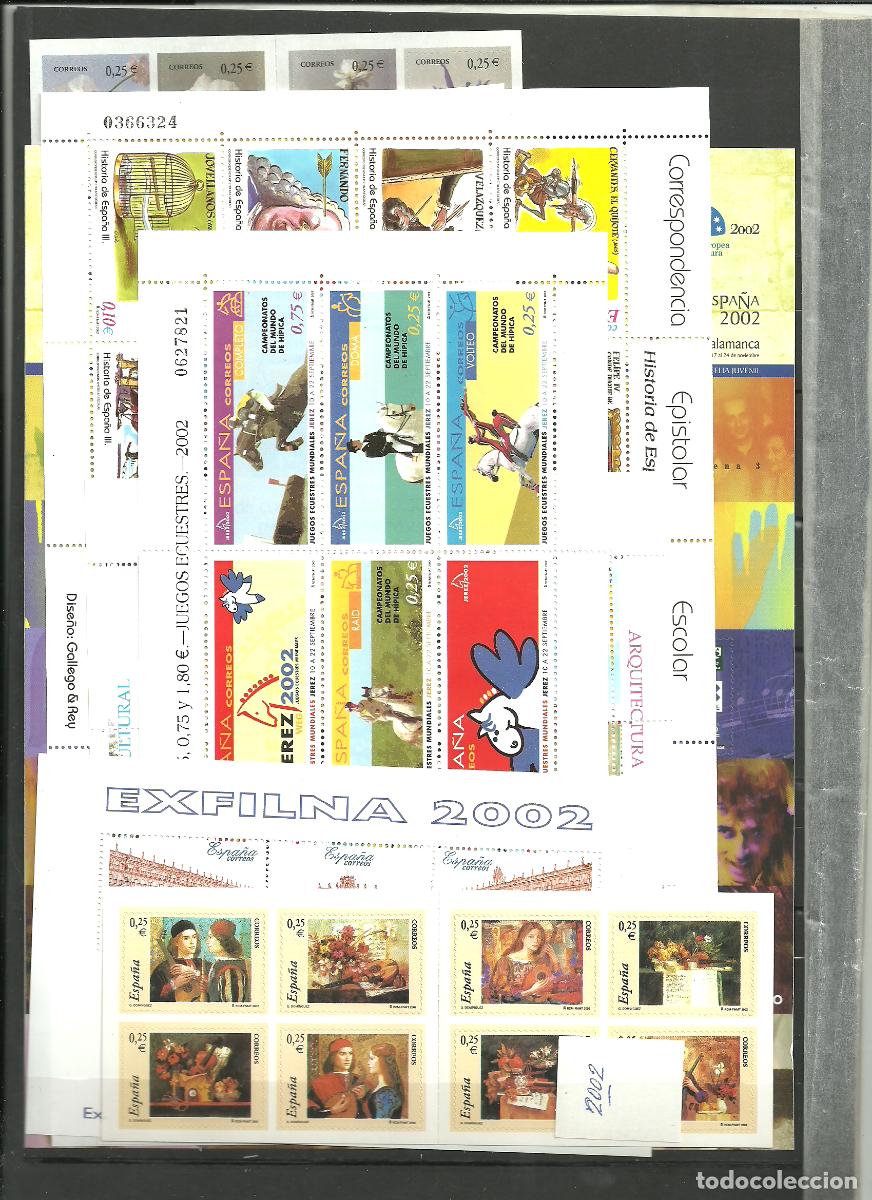 Sellos: ESPA&Ntilde;A-A&ntilde;o 2002 completo valor bajo facial (seg&uacute;n foto)