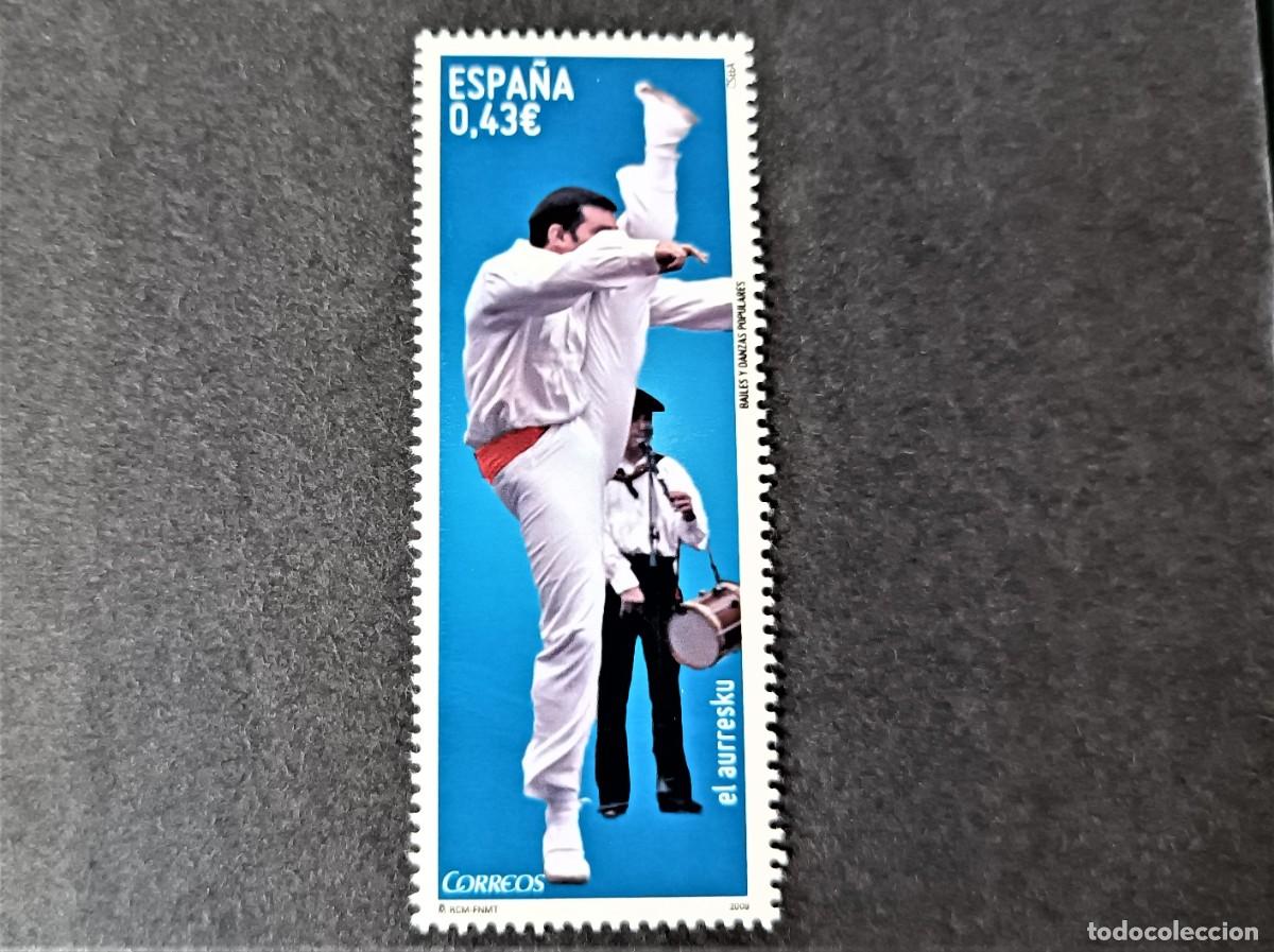Sellos: Sello nuevo. Bailes y Danzas. El Aurresku. 4 de Junio de 2009. Edifil 4492.