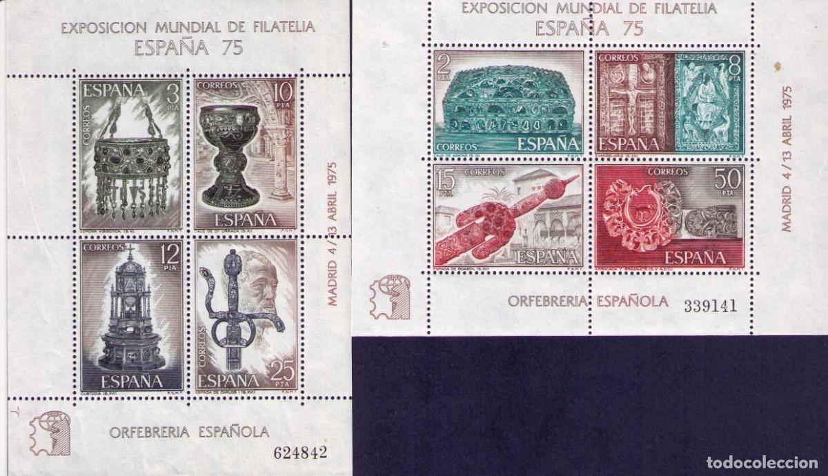 Sellos: Sellos de Espa&ntilde;a A&ntilde;o 1975 Expo Mundial Filatelia Espa&ntilde;a 75 HB nuevas N&ordm; Edifil 2252/53
