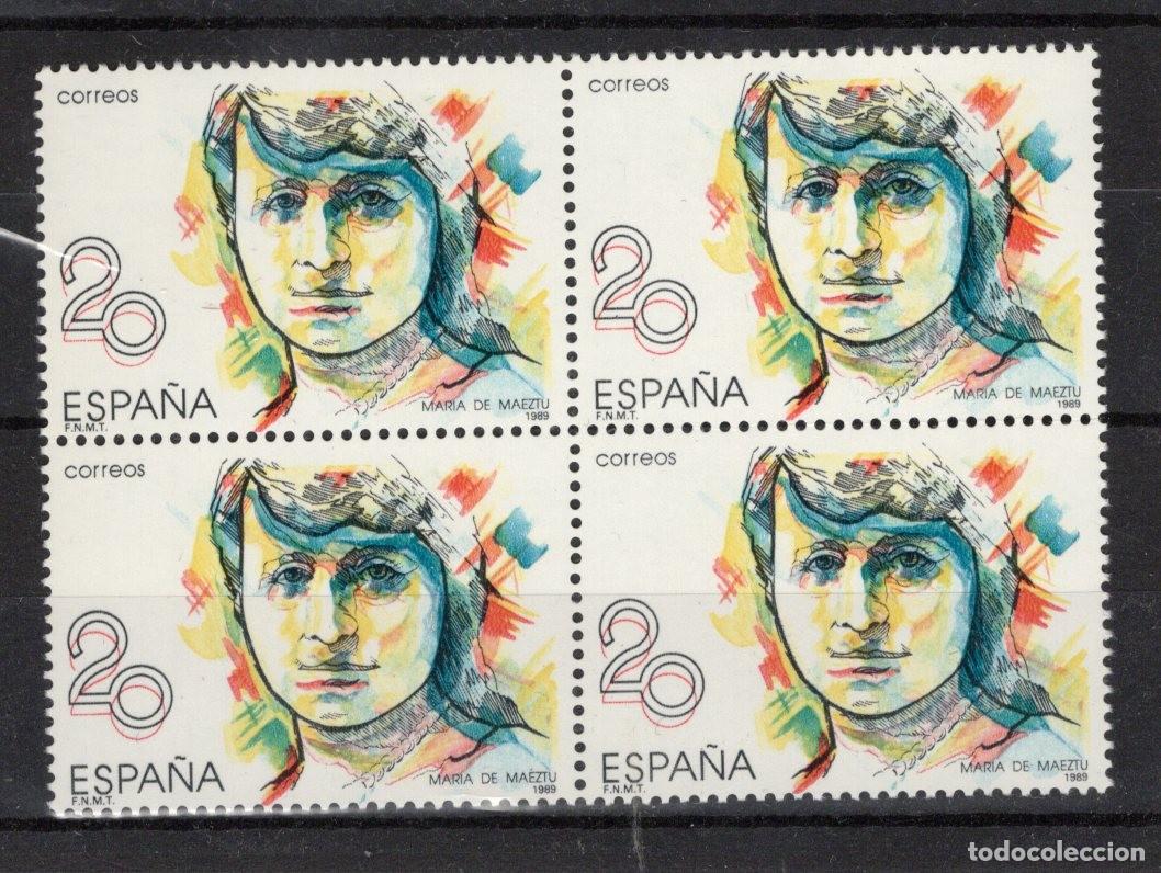Sellos: Sellos Espa&ntilde;a a&ntilde;o 1989 EDIFIL 2989id** variedad bloque de 4