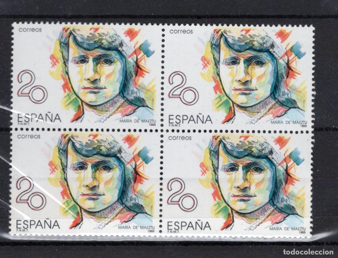 Sellos: Sellos Espa&ntilde;a a&ntilde;o 1989 EDIFIL 2989id** variedad bloque de 4 colores desplazados