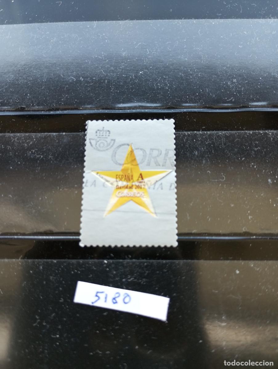 Sellos: Espa&ntilde;a. 2017. Edifil n&uacute;mero 5180. Navidad. Estrella dorada
