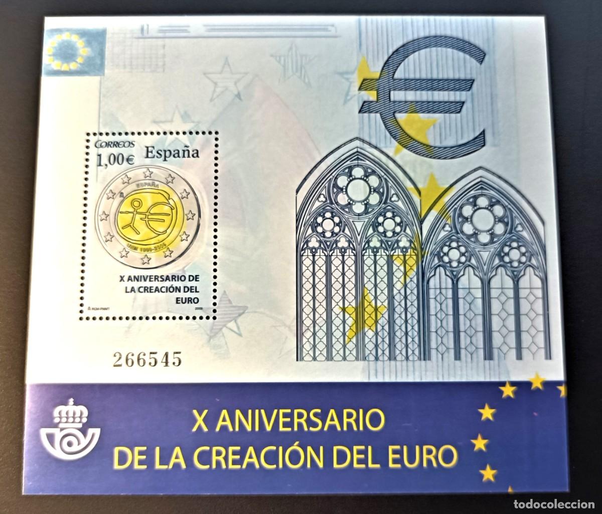 Sellos: Sello nuevo. X Aniv&ordm; Creaci&oacute;n del Euro. 10 de Julio de 2009. Edifil SH 4496.