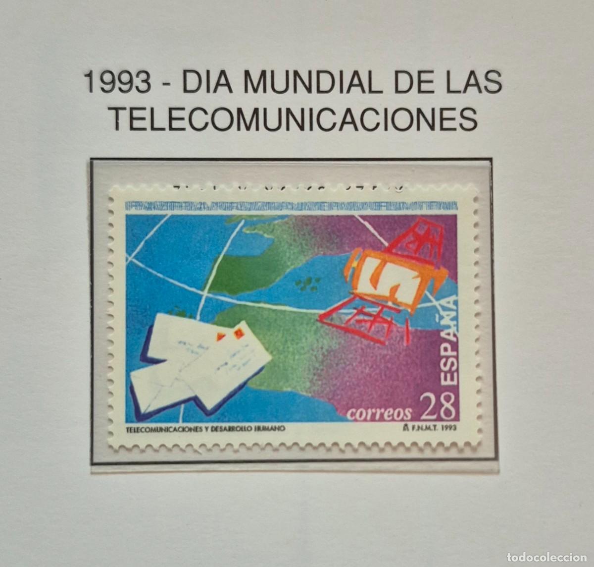 Sellos: A&ntilde;o 1993-Edifil N 3255** - Dia de telecomunicaciones- Nuevo sin fijasello - Se env&iacute;a el de la imagen
