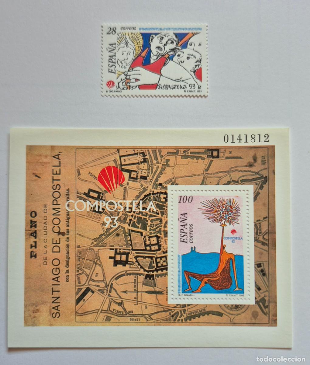 Sellos: A&ntilde;o 1993 - Edifil N 3256/3258** - Compostela 93 - Nuevo sin fijasello - Se env&iacute;a el de la imagen